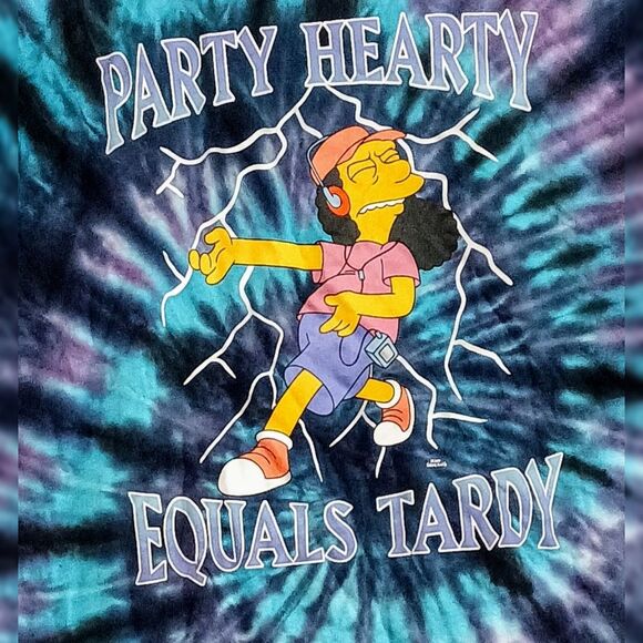 Vans x The Simpsons Otto tie dye Retro style Party Hearty t-shirt (L) Unisex - Picture 3 of 7